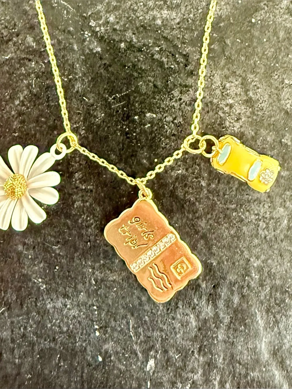 Kate Spade Gold Tone Girls Trip Charm Necklace